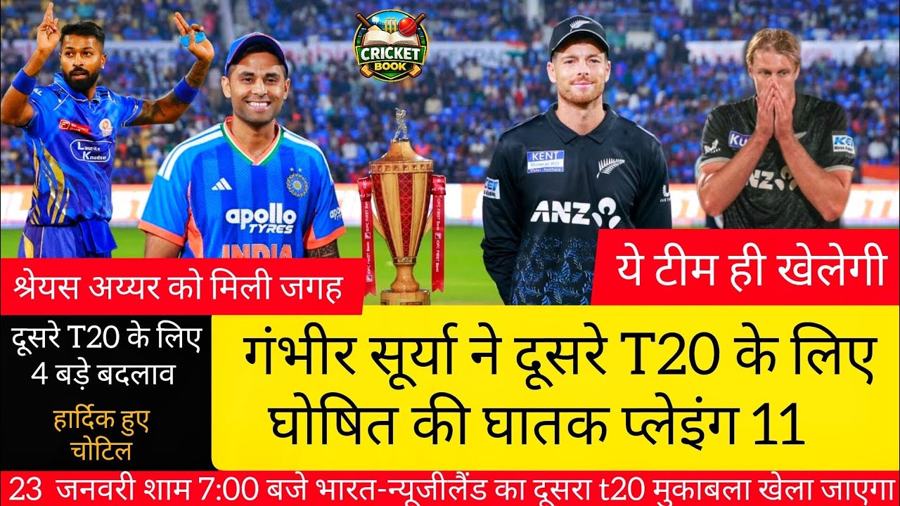 IND vs NZ 2nd T20 Playing 11 | क्या श्रेयस अय्यर को मिलेगा मौका? | India vs New Zealand 2026#cricket