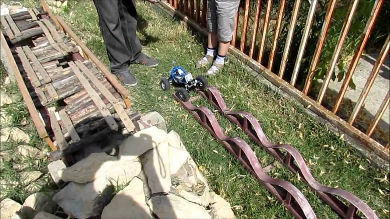 RC off-road track test with Lego crawlers and trial trucks