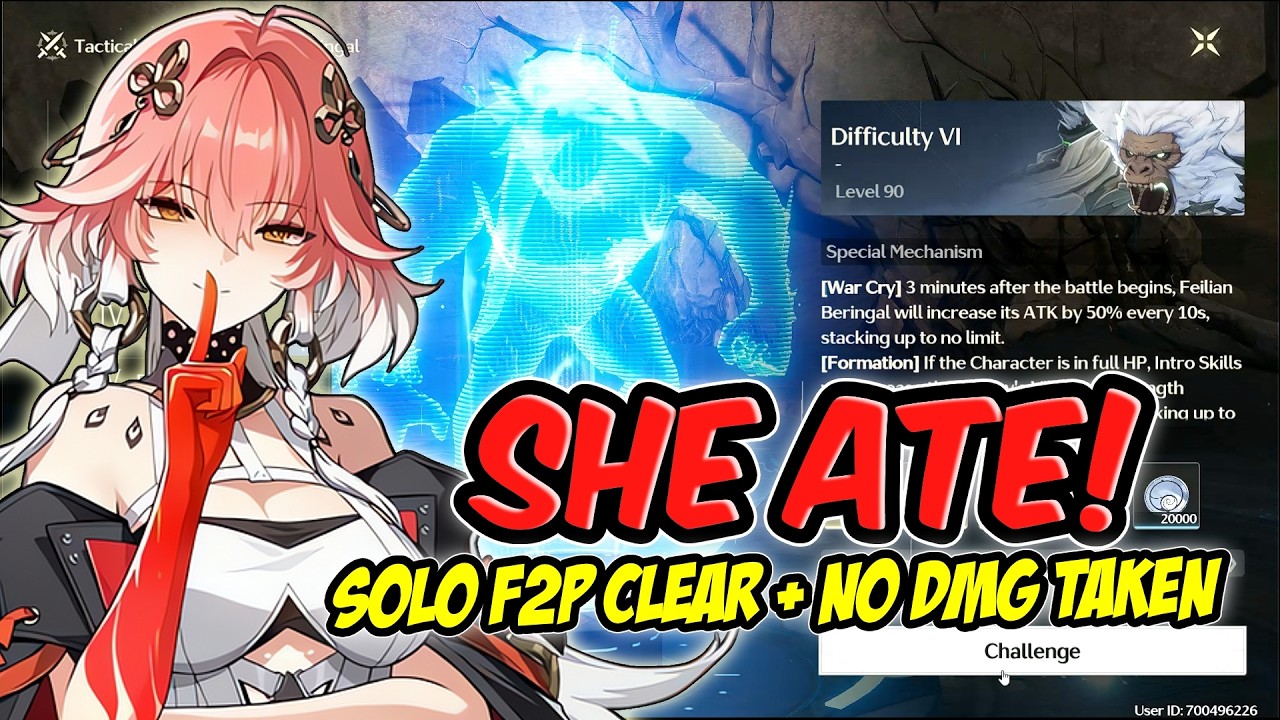 Solo F2P Changli Bullies Hologram 6 Monkey - No Damage Taken | Wuthering Waves