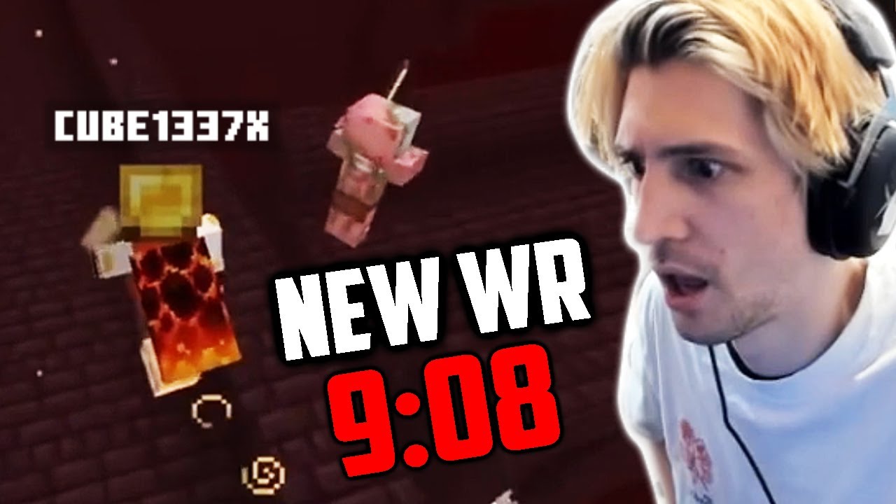 xQc Reacts to NEW Minecraft 1.16 Speedrun World Record (9:08)