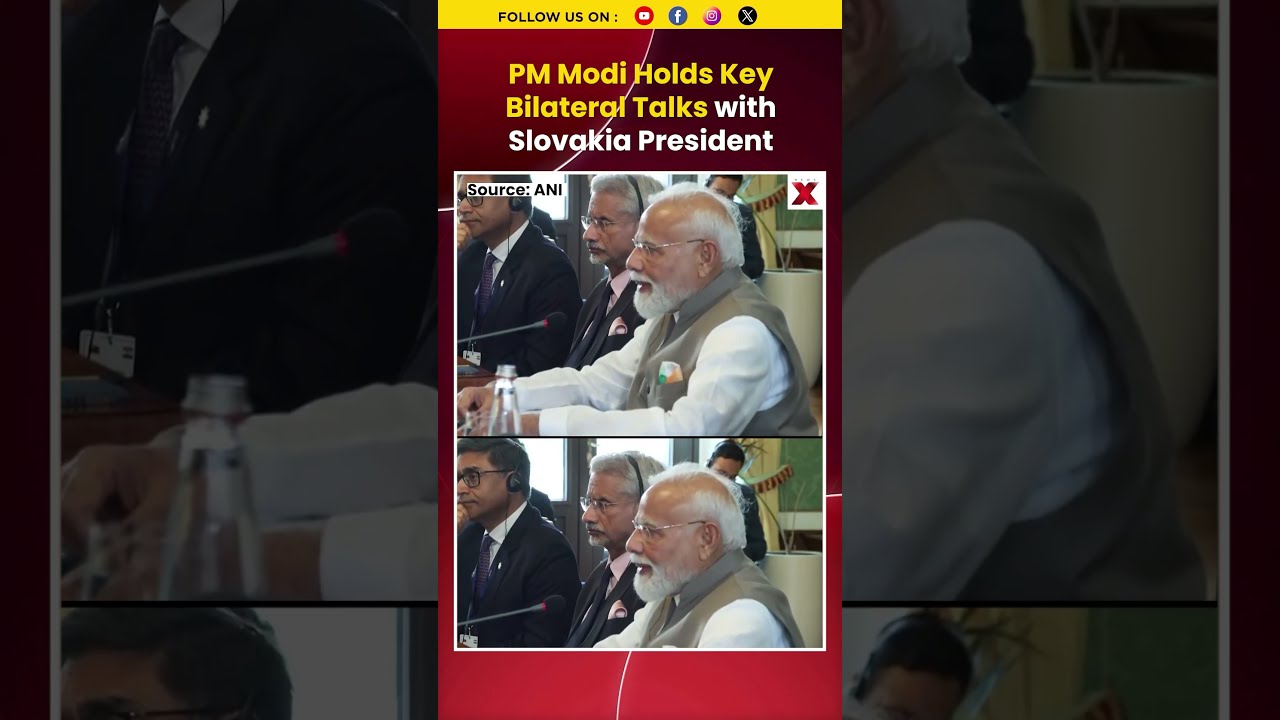 #watch | PM Modi Holds Bilateral Talks with Slovakia President Peter Pellegrini at Palace #shorts