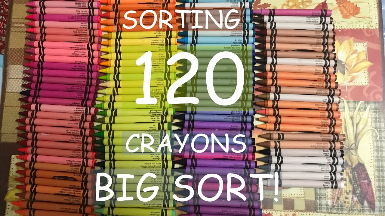 Sorting 8-120 Crayola Crayons | HUGE Sort | Crayon Colors are in a Higher Count Box | Colorful Arts