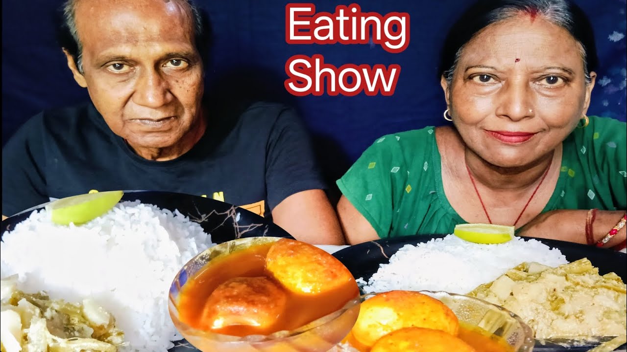 Eating Spicy Eggcurry with Rice ঝালঝাল ডিমেরকষা গরমগরম ভাত আর আলুকুমড়োডাটার পোস্ত 
