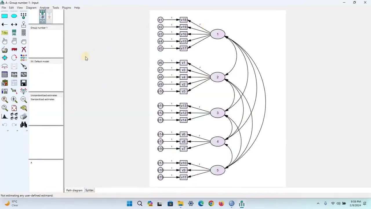 Pattern Matrix Model Builder | IBM SPSS AMOS | First Order CFA | Model Fits