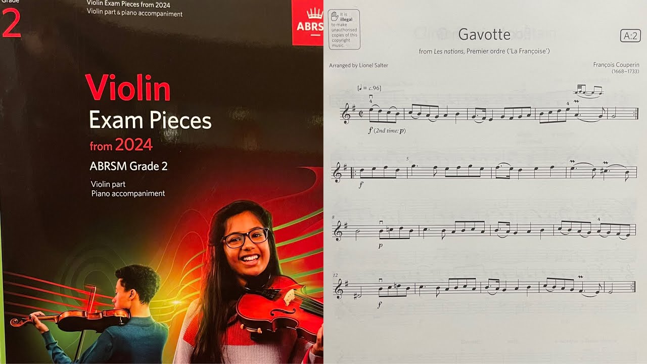 ABRSM Violin Grade 2, Gavotte, Francois Couperin, A2, Les nations, Premier ordre, La Francoise,小提琴二級