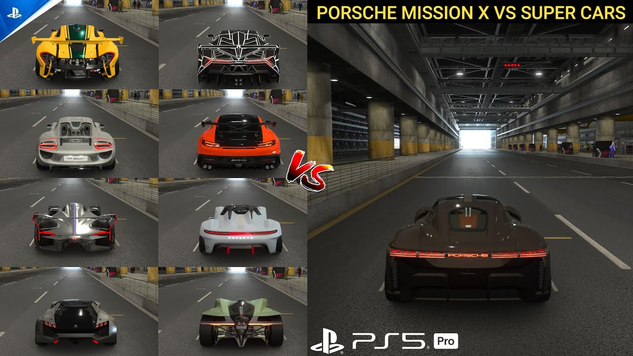 GRAN TURISMO 7 PS5 PRO DRAG RACES | PORSCHE MISSION X VS SUPERCARS VISION GT CARS  BATTLE