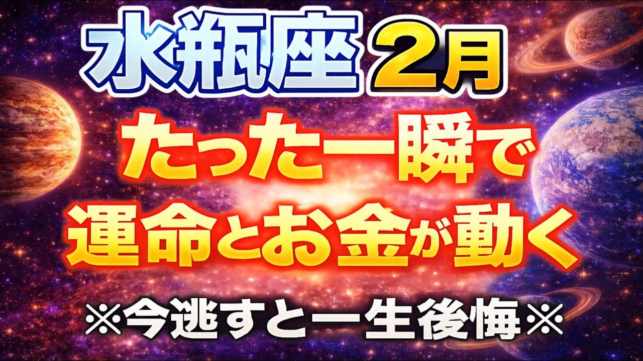 【水瓶座♒】2月 たった一瞬で運命とお金が動く｜今知らないと一生後悔