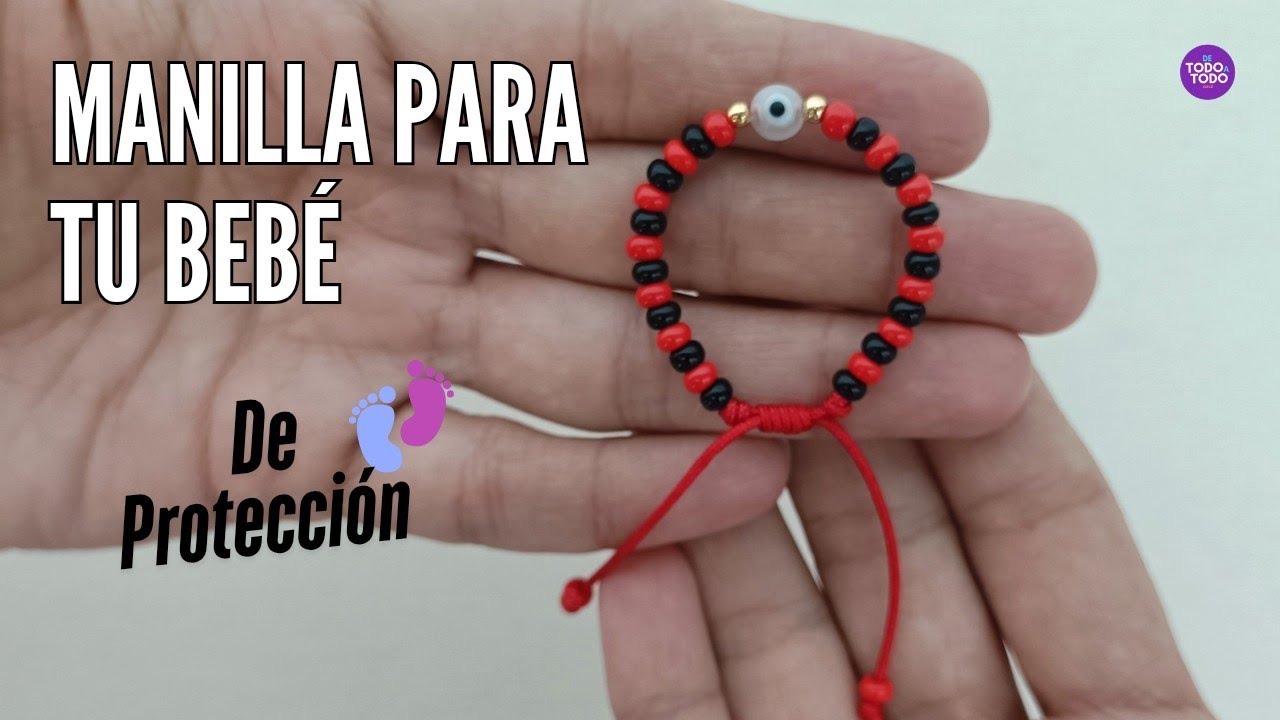 👶DIY Pulsera para tu BEBÉ 🍼/ Protección hilo ROJO / OJO TURCO.