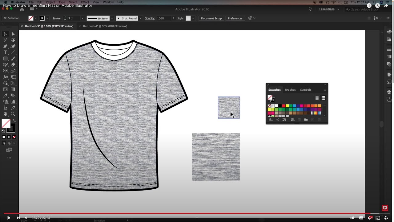 How to Draw a Tee Shirt Flat on Adobe Illustrator