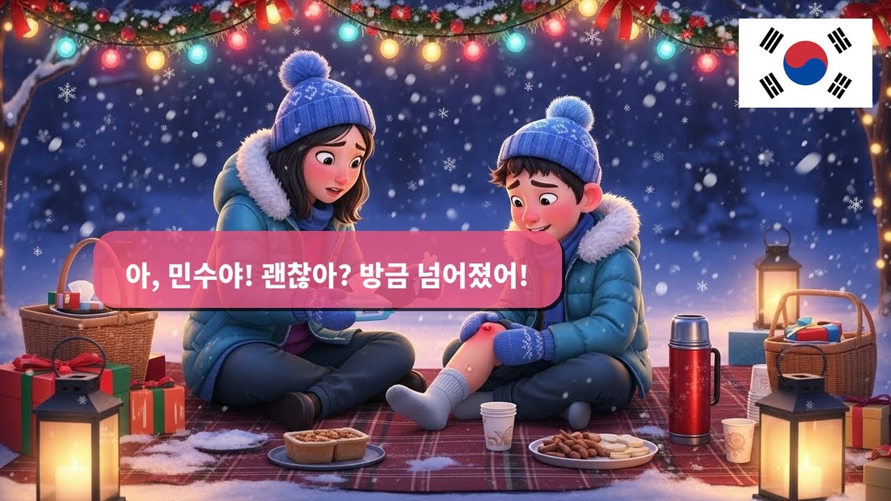 겨울 피크닉에서 쓰는 한국어 대화 10개 (A1-A2) 초급 회화 연습