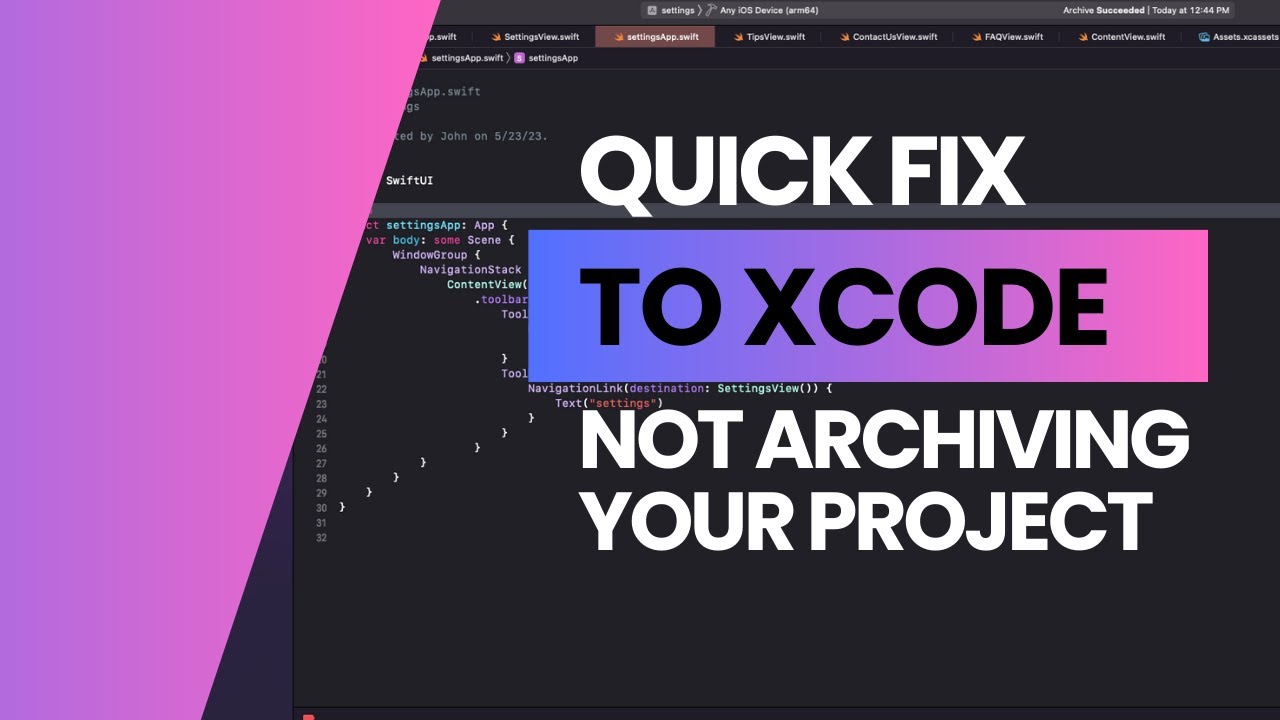 Quick Fix to Xcode Not Allowing You to Archive Your Project