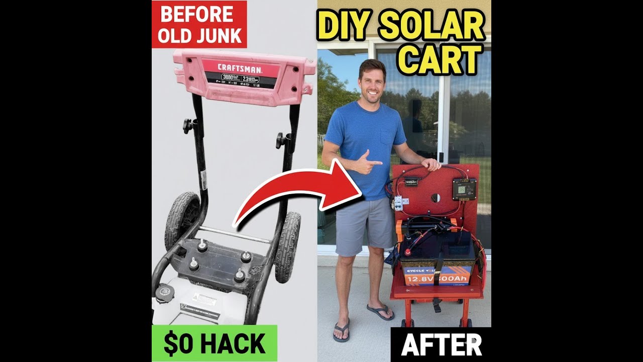 Free Power Washer Dolly = DIY Solar Generator Cart! (Ultimate Upcycle)