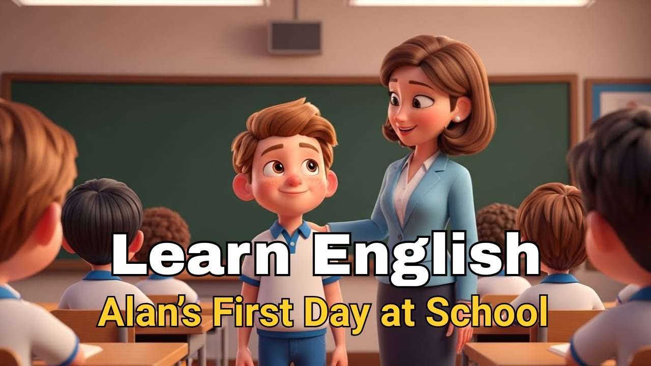 Alan’s First Day at School | Easy English Listening Practice (A2 Level)