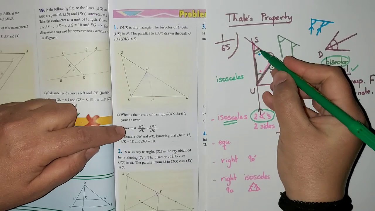 #thale's theorm Grade9 Prob.1 Pg.65 #parallel #bisector #alternate #corresponding #thales #ratios