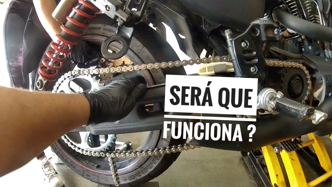 HD Sportster: Conversão para CORRENTE  *Adaptando tensor na relação*