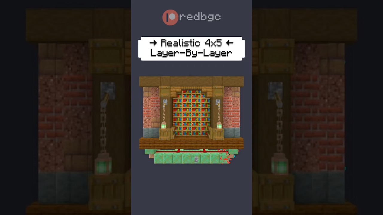 Realistic 4x5 #Redstone Door #Minecraft For Your Suvival World! #minecraftmemes #gaming #shorts