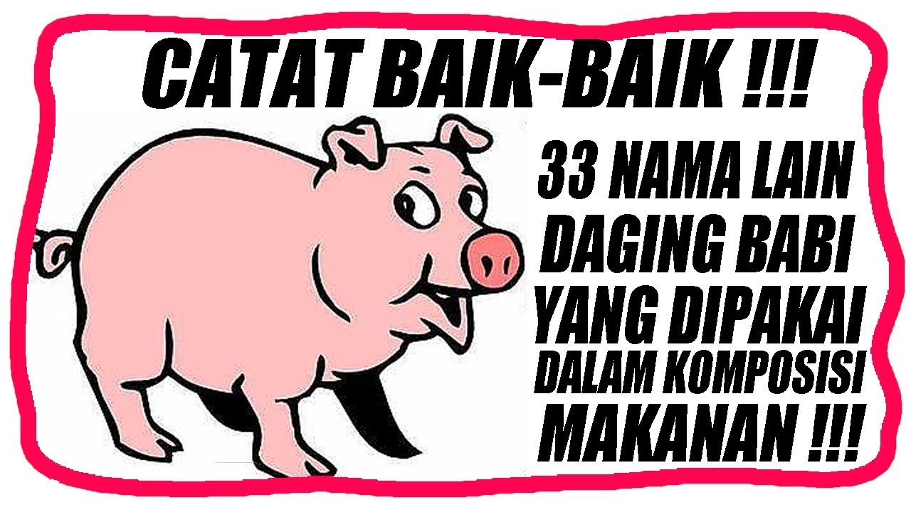 INI 33 NAMA LAIN DAGING BABI YANG DIPAKAI DALAM KOMPOSISI MAKANAN !!!