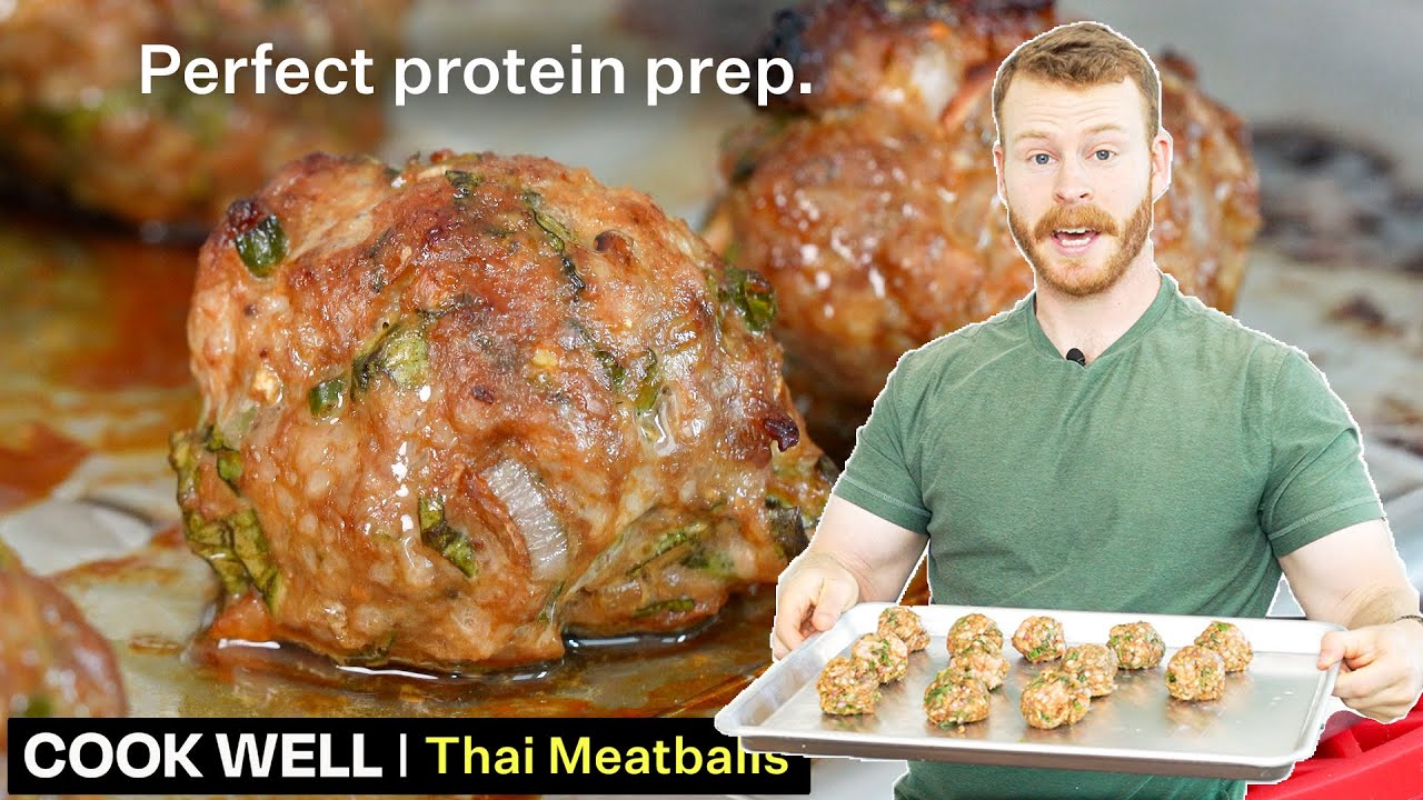 These spicy Thai inspired meatballs are an ideal summer meal.