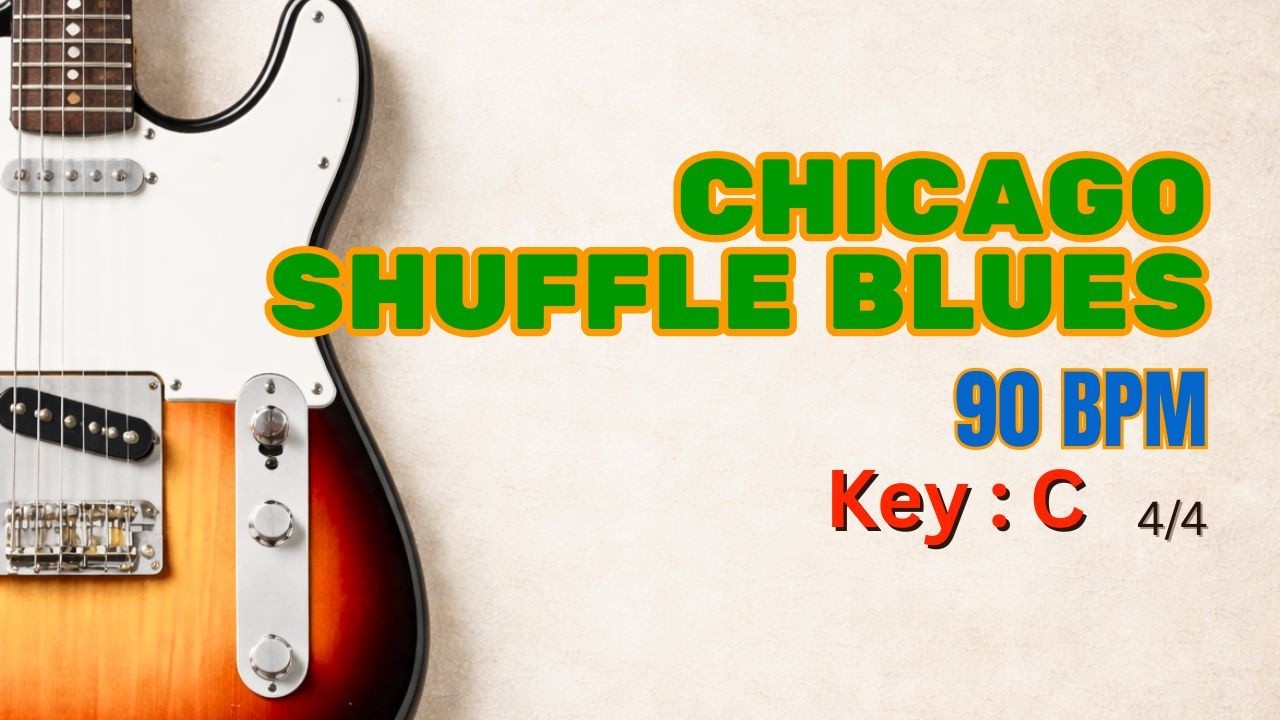 Chicago Shuffle Blues Backing Track in C Minor | 90 BPM Guitar Solo Practice