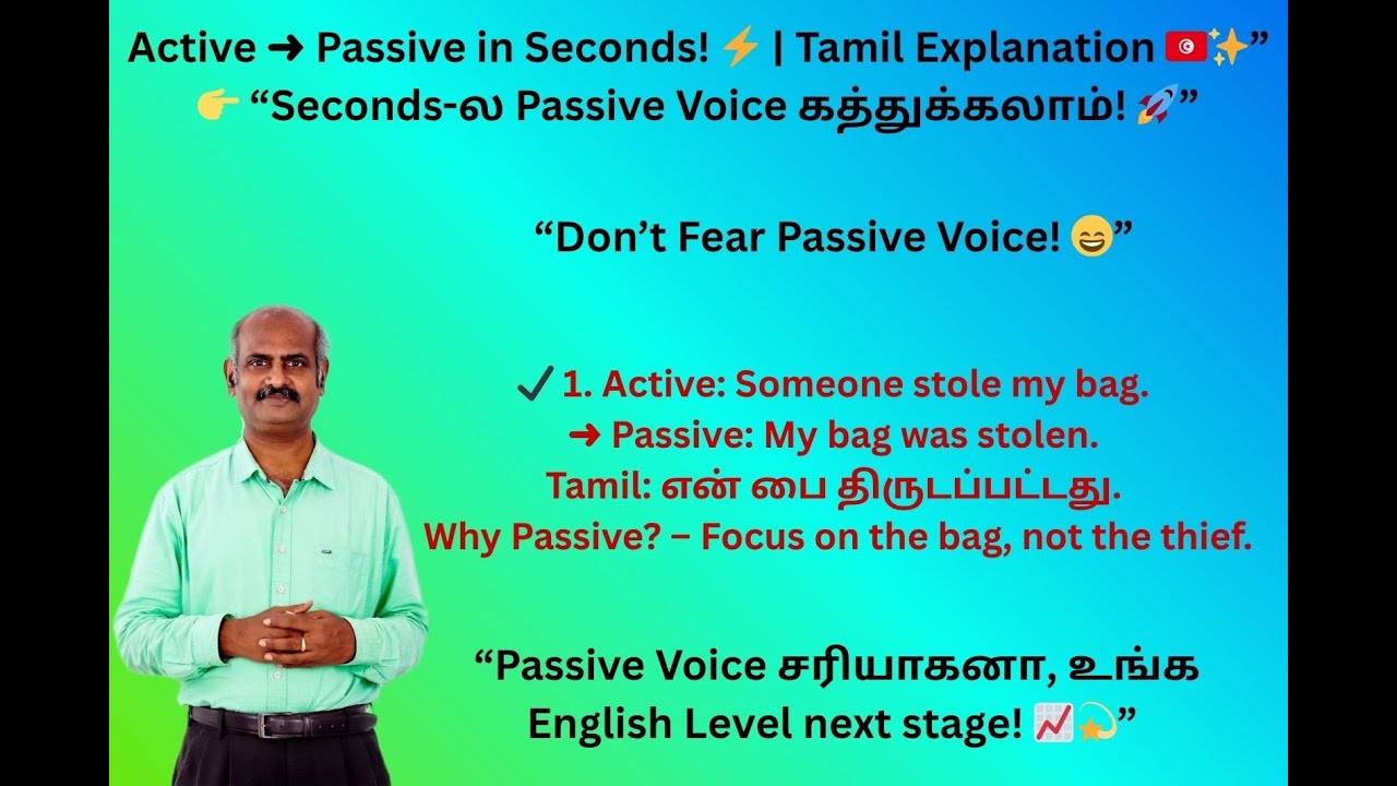 ACTIVE PASSIVE VOICE COMPARISON and CONVERSION #tenses #go #went #goneviral #gone - part 46