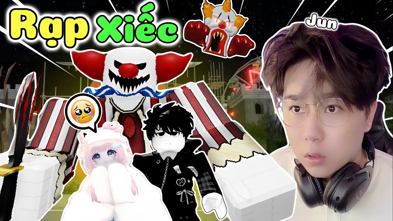 Jun Cùng Uni thoát khỏi lễ hội rạp xiếc có CHÚ HỀ ma quái trong Roblox