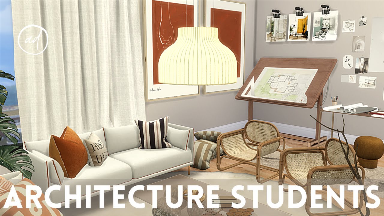 Квартира для студентов-архитекторов || Sims 4 || CC SPEED BUILD + CC List