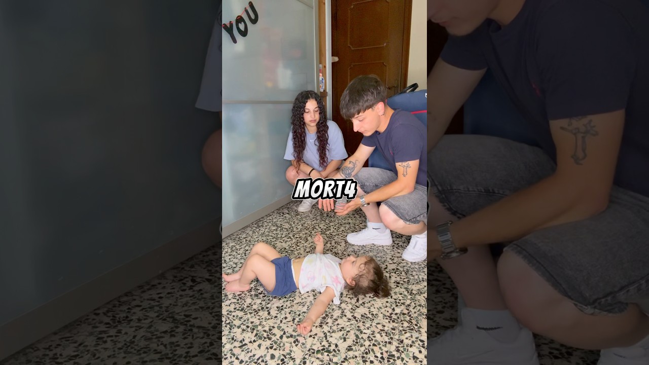 He pretends to be dead so he doesn't have to wash the dishes🤦🏻 #dailyshorts #baby #familyvlog