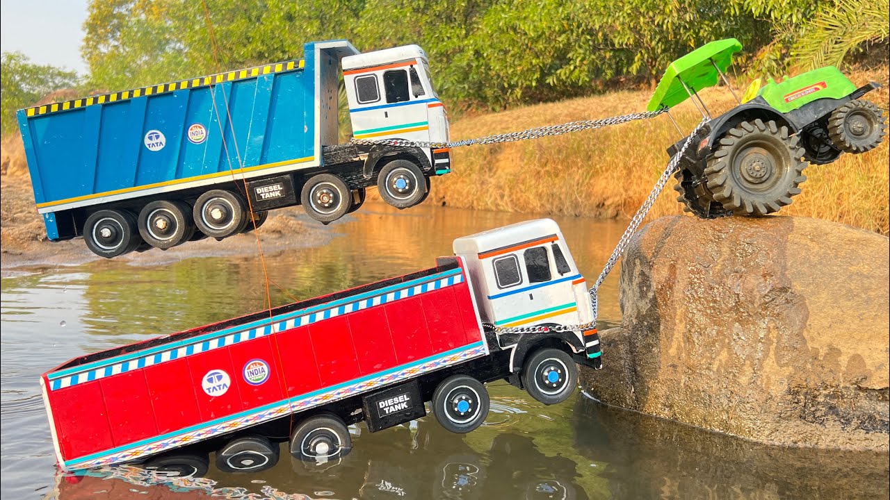 2 TATA Dumper Heavy Loading Car jcb bike Rickshaw Accident Pulling Out Tractor JCBCartoon ? part 2