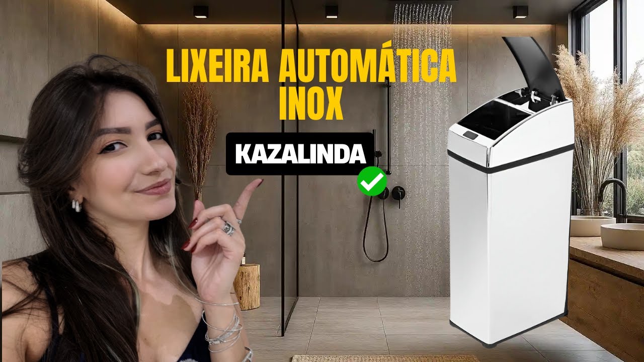 Lixeira Automática Inox Quadrada 3 Litros - KAZALINDA
