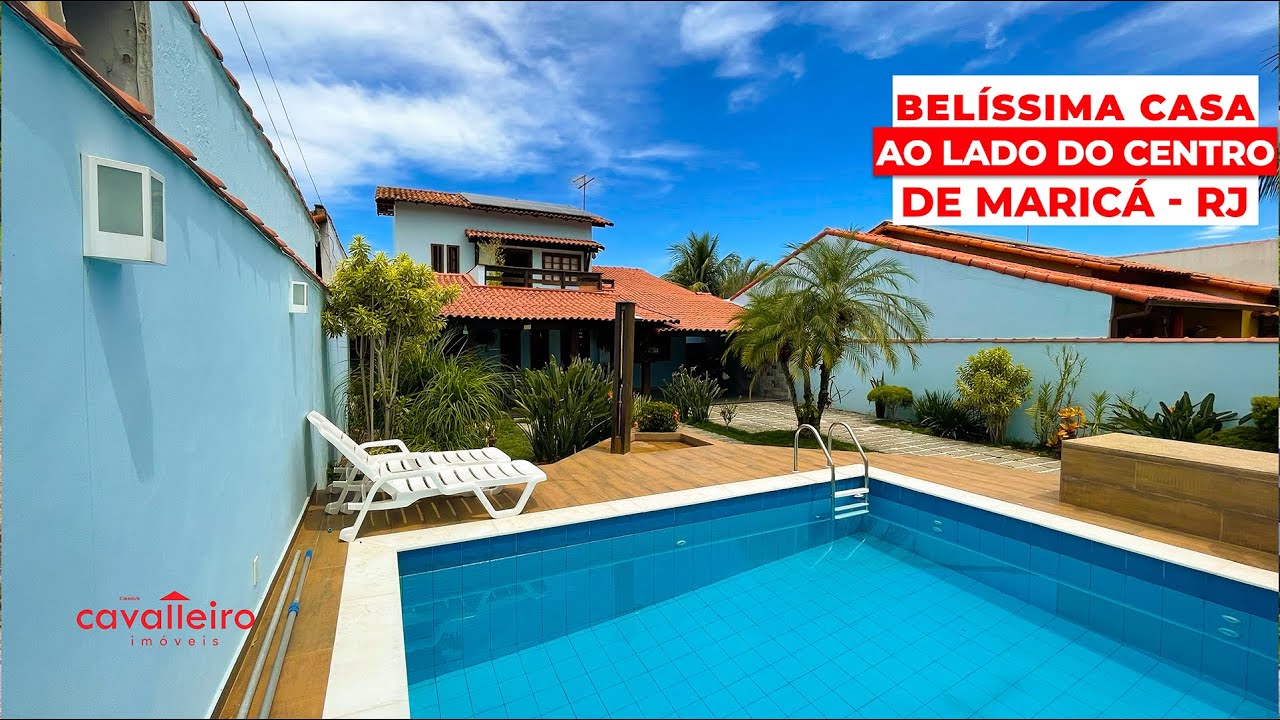 🏡 CASA MOBILIADA, COM 3 QUARTOS SENDO 2 SU&Iacute;TES, PISCINA, &Aacute;REA GOUMET, COND. NO CENTRO DE  MARIC&Aacute;-RJ