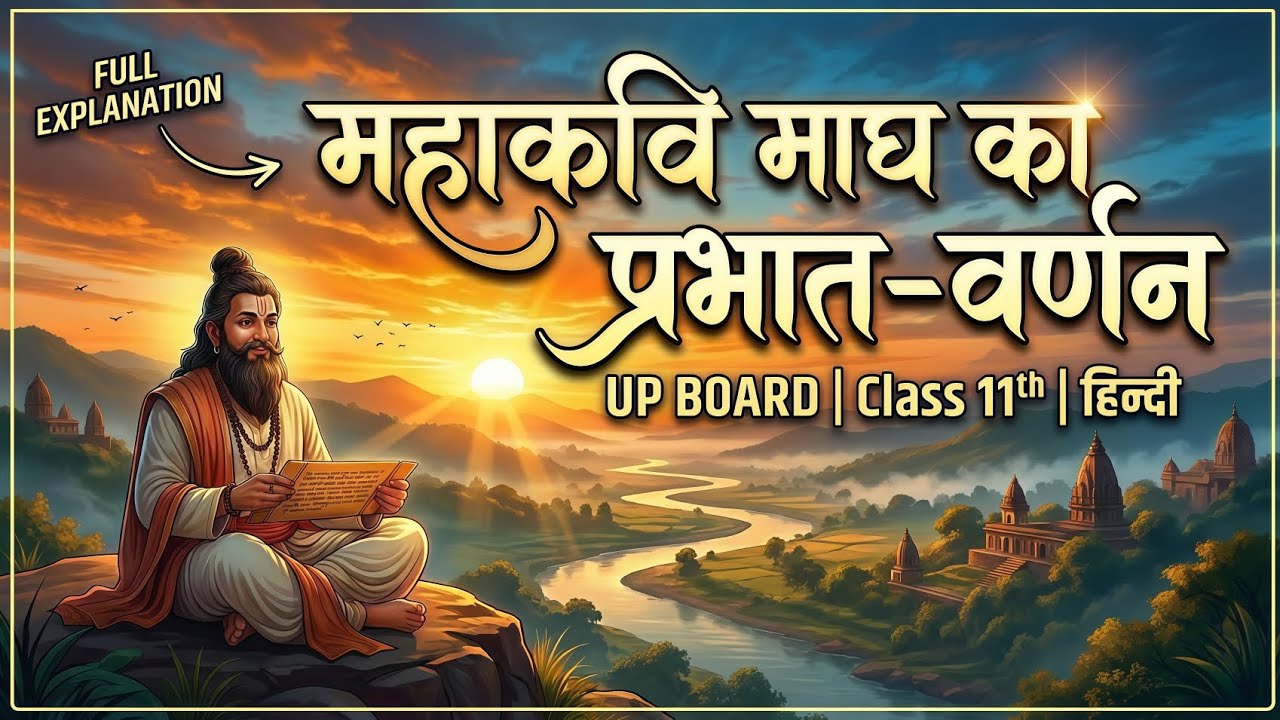 महाकवि माघ का प्रभात-वर्णन | mahakavi magh ka prabhat varnan class 11 | Up Board | Hindi