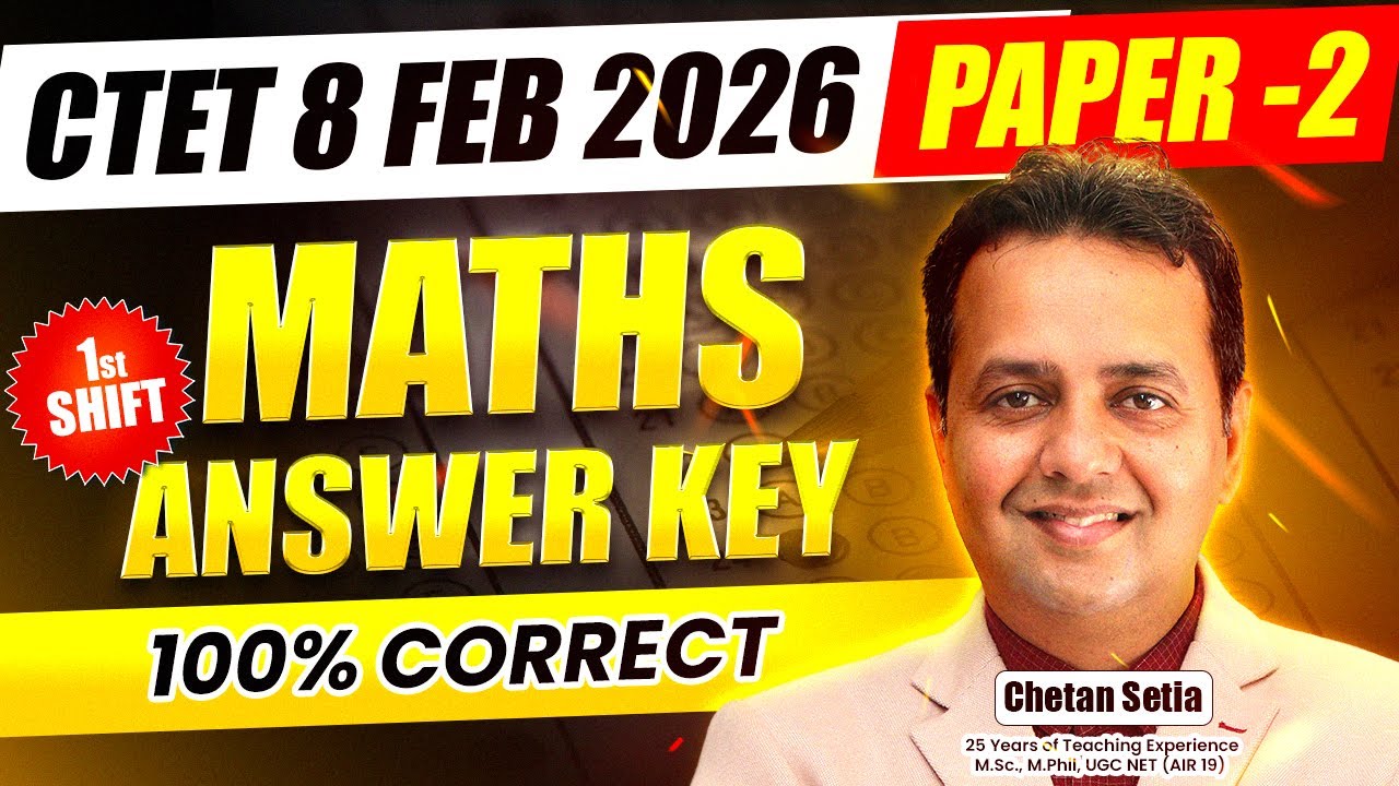 CTET 8 FEB 2026 | Live Solution Paper-2 |  Math Preparation | Chetan setia
