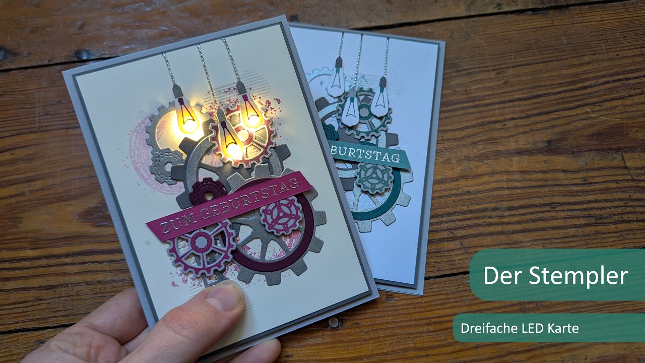 Dreifache LED Karte feat. Gears and Textures | Der Stempler ~ Stampin Up!