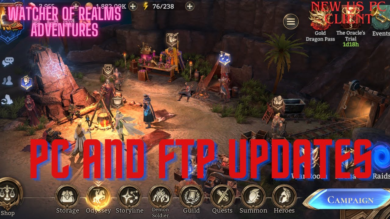PC and FTP updates #watcherofrealms