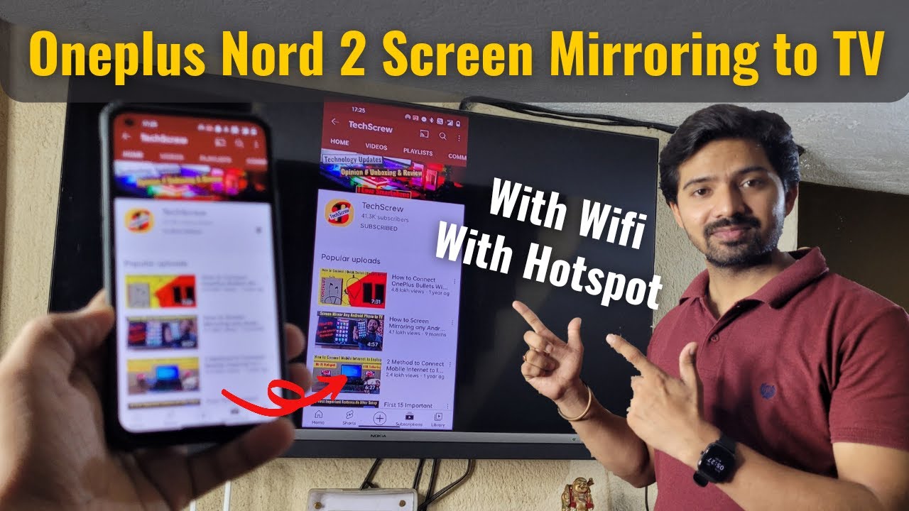 Screen Mirroring Android Phone to Android TV - Oneplus Nord 2 5G | Chromecast | With WiFi & Hotspot