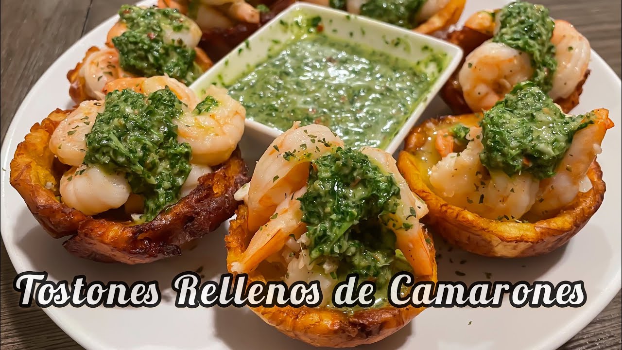 Tostones Rellenos de Camarones