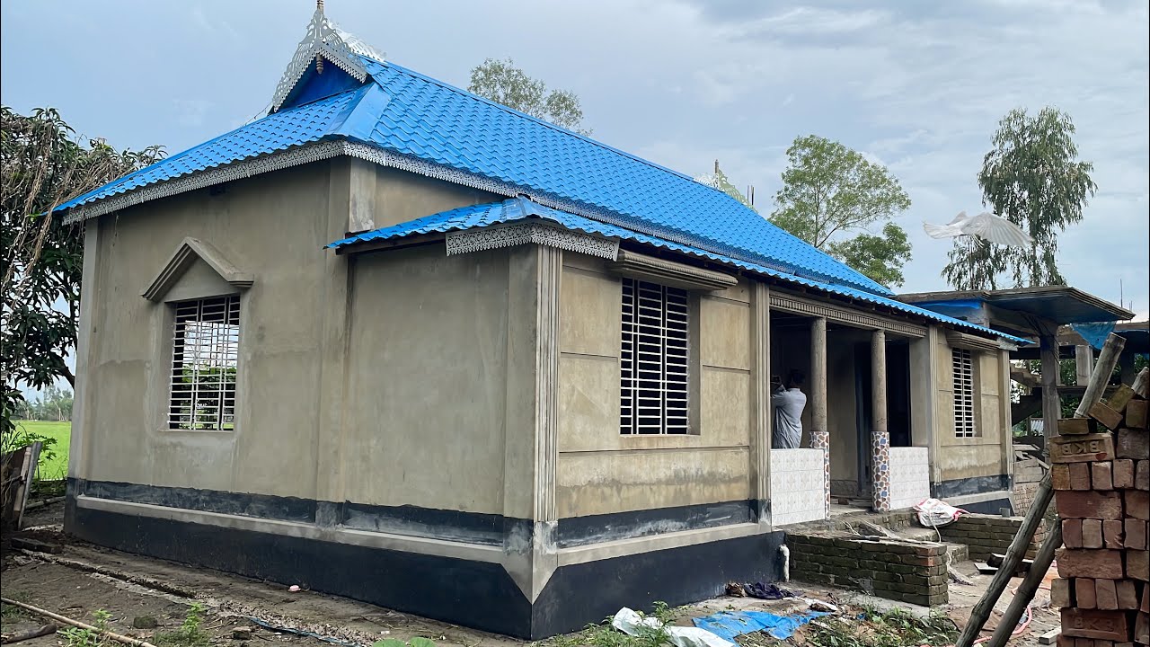 সম্পুর্ণ নতুন ডিজাইনের হাফ বিল্ডিং || টিনশেড বিল্ডিং || half building new model bathroom + kichen