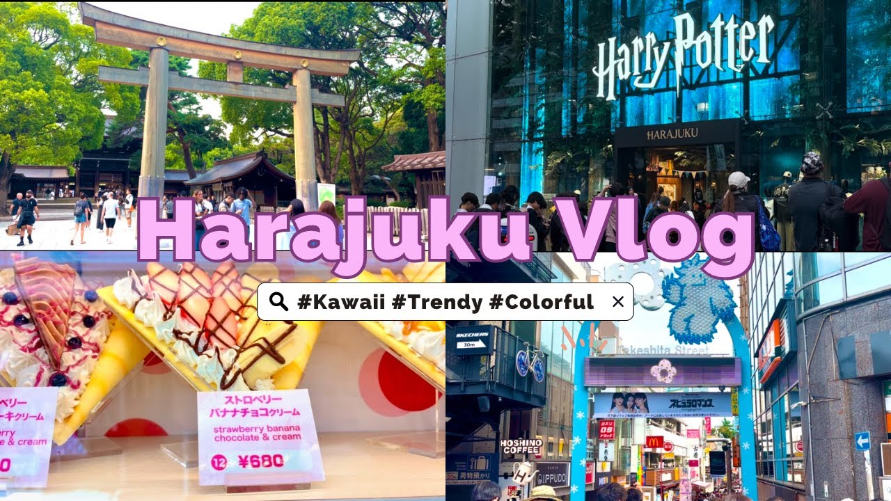 【Harajuku VLOG🇯🇵】Kawaii Culture Experience / Must-Try Street Foods / Meiji Jingu etc.