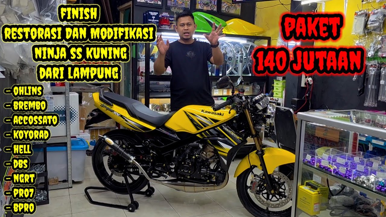 Finish Restorasi Dan Modifikasi Ninja SS  Kuning Dari LAMPUNG Paket 140 jutaan