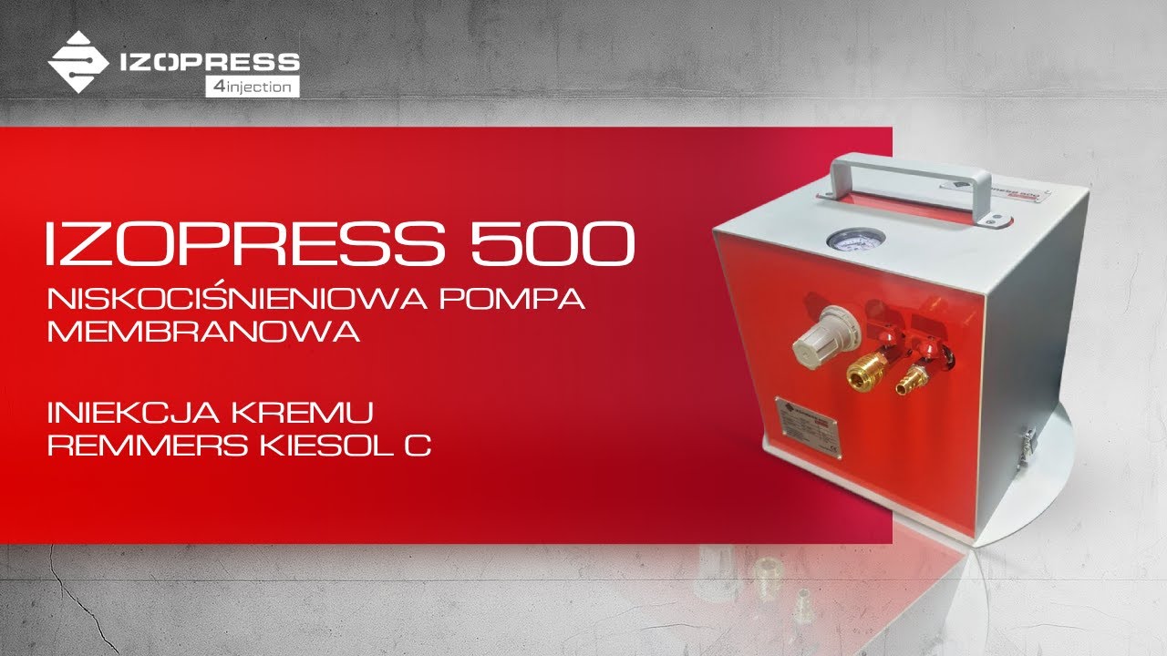 Iniekcja kremu Remmers KiesolC  pompą Izopress500 IZOSERVICE