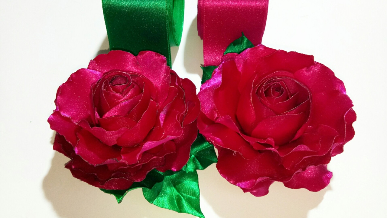 DIY- Fabric flower- 2- Dark pink Rose Blossom