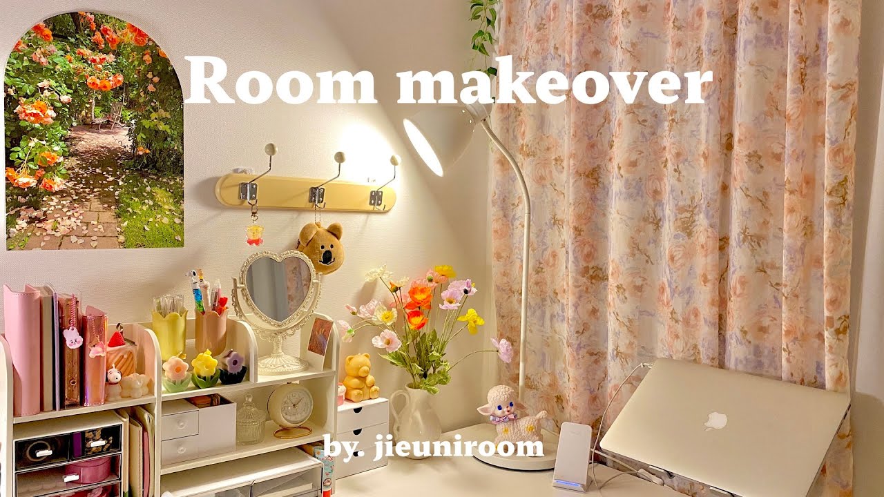 eng)ROOM TOUR🏡 봄맞이 3평 작은방 꾸미기🌸나만의 책상꾸미기, 문구덕후의 홈오피스🖥✨| 셀프인테리어, 오늘의집, 방꾸미기| room decor, self interior