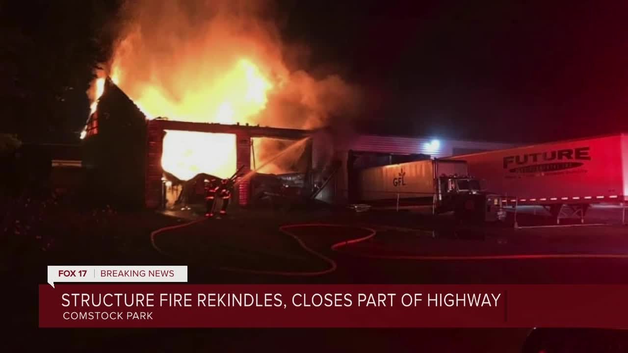 9 fire departments working to stop structure fire in Comstock Park