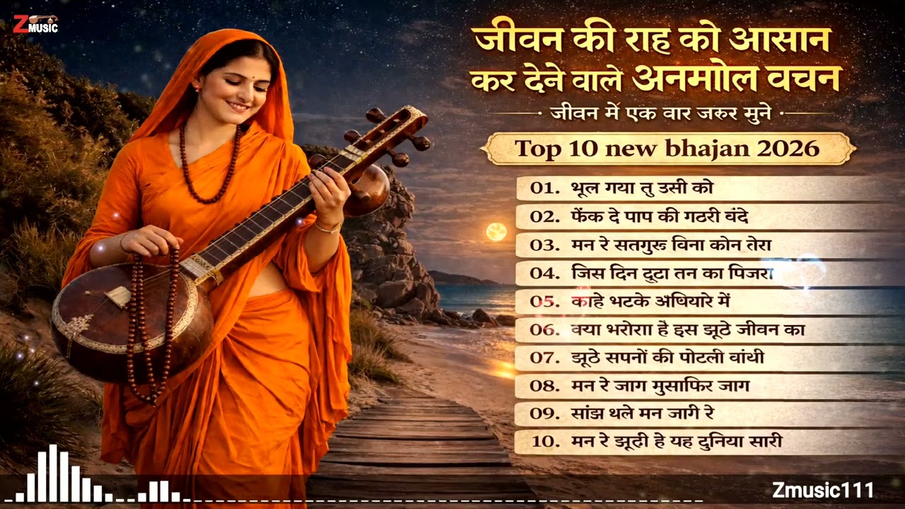 एक बार सुन लिया तो बार-बार सुनोगे 🙏 | मन रे जाग मुसाफिर | Top 10 Bhajan 2026 Mashup | Zmusic111