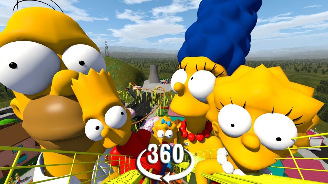 🔴 VR 360° Видео американских горок Симпсонов