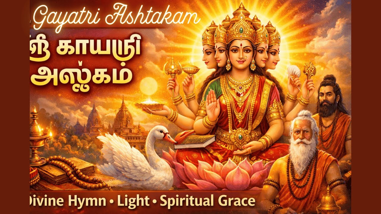 Gayatri Ashtakam in Tamil | ஶ்ரீ காயத்ரீ அஷ்டகம் | Divine Hymn of Wisdom, Light & Spiritual Grace