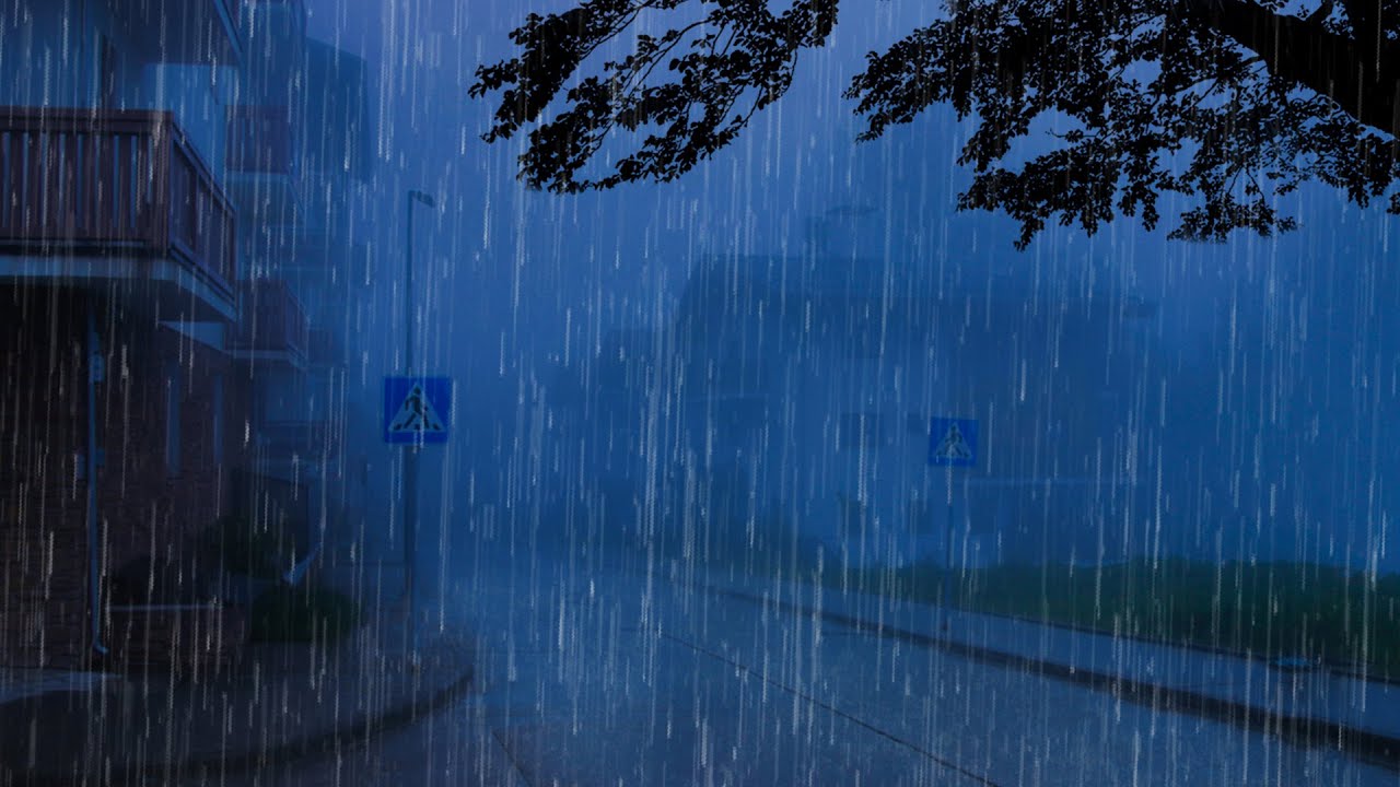 Som de Chuva para Dormir Profundamente - Barulho de Chuva Pesada, Vento e Trov&atilde;o &agrave; Noite #53 ASMR