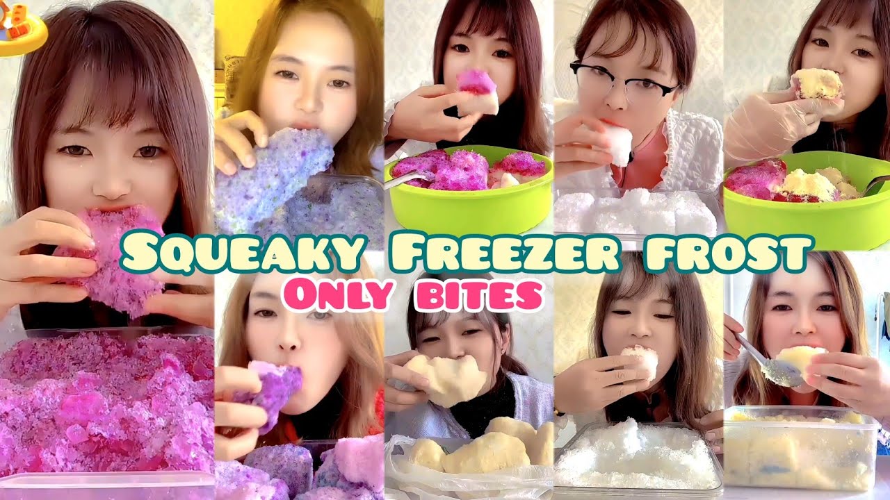 HER 🤯♦️CRUNCHY FREEZER FROST BITE'S 🌨️⚪ONLY MUKBANG 🧊🤤