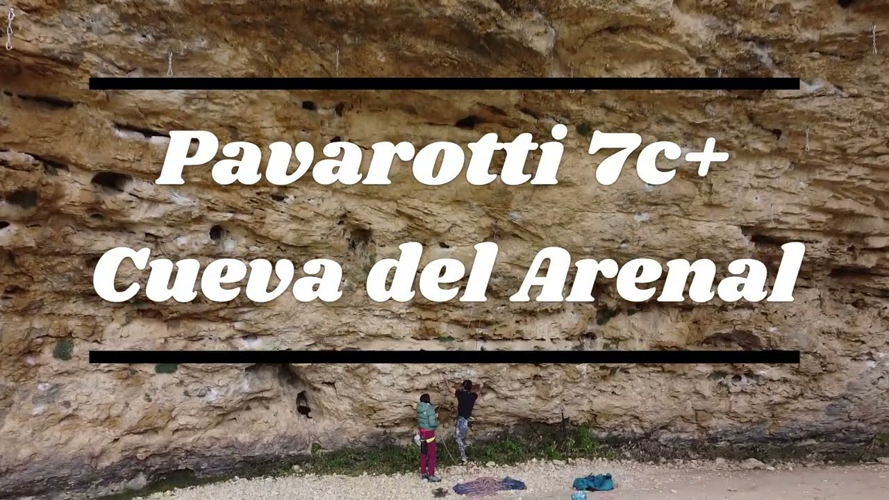 Vía Pavarotti 7c+, Cueva del Arenal (Segovia)