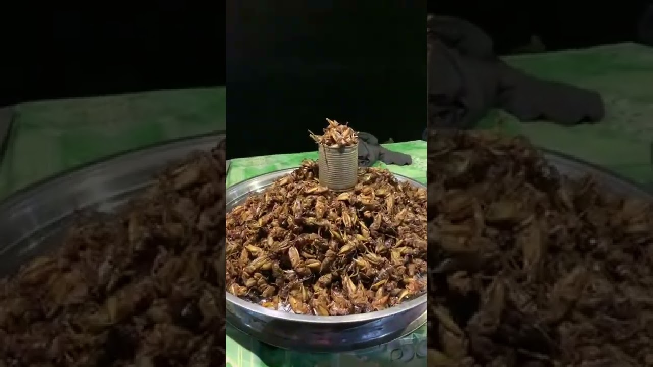 CHEAP CHEAP STREET FOOD, STEAM SNAILS, FRIED CRICKETS, FRIED SILKWORM, FRIED SMALL FROG #shorts